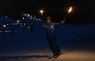 Descente aux flambeaux de l'ESI Ozone