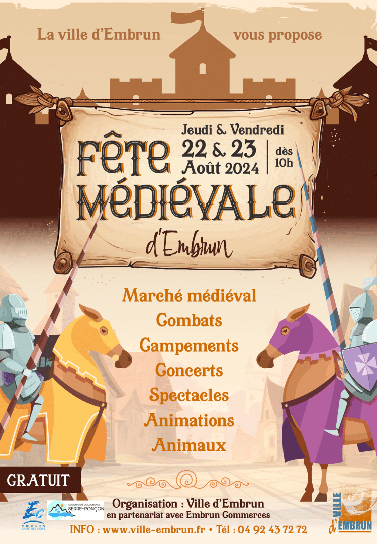 1 affiche Fête Médiévale Embrun 2024